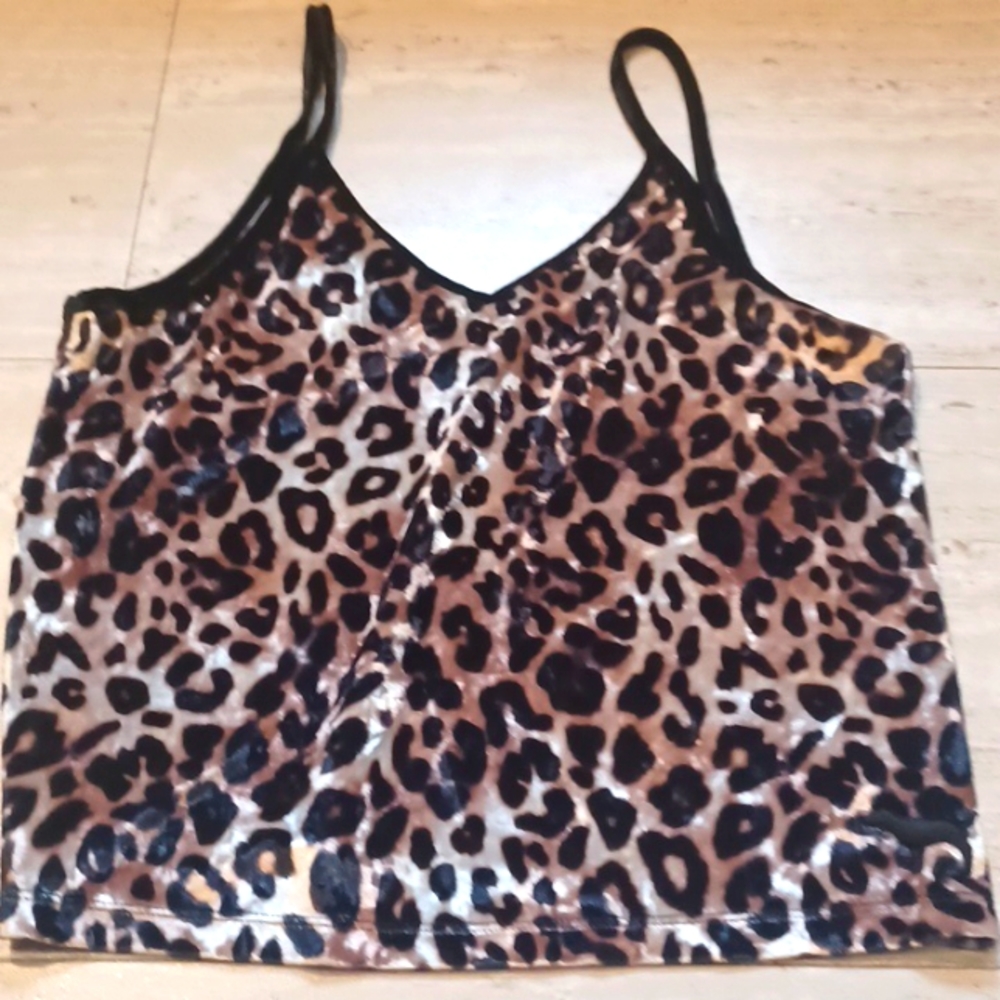PINK Victoria's Secret Animal Print Velvety Velour Sleep/Lounge Tank